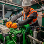 Preparation work inside the combined heat and power unit for the demo at Kirkwall Airport (Colin Keldie - EMEC)
