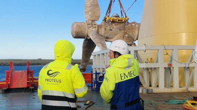 Heather with MeyGen turbines on deck 1